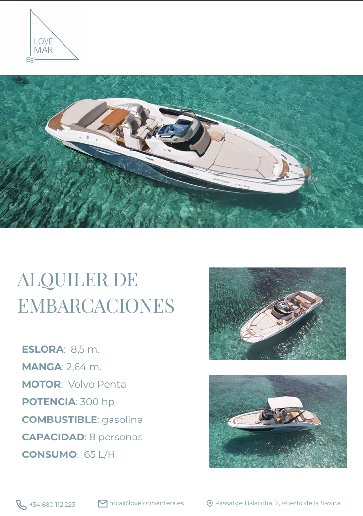 Flyer Embarcación de Love Mar